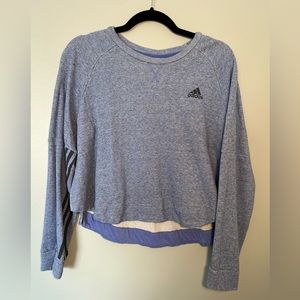 Adidas cropped light weight heather blue size Large